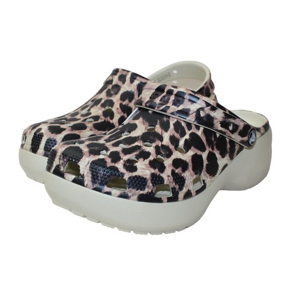 Crocs Classic Leopard Platform Slip on, Heel strap Women's 9 NEW! - Picture 1 of 15